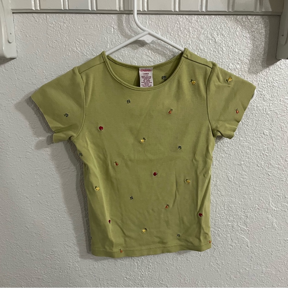 Green Gymboree fruit pattern Baby tee